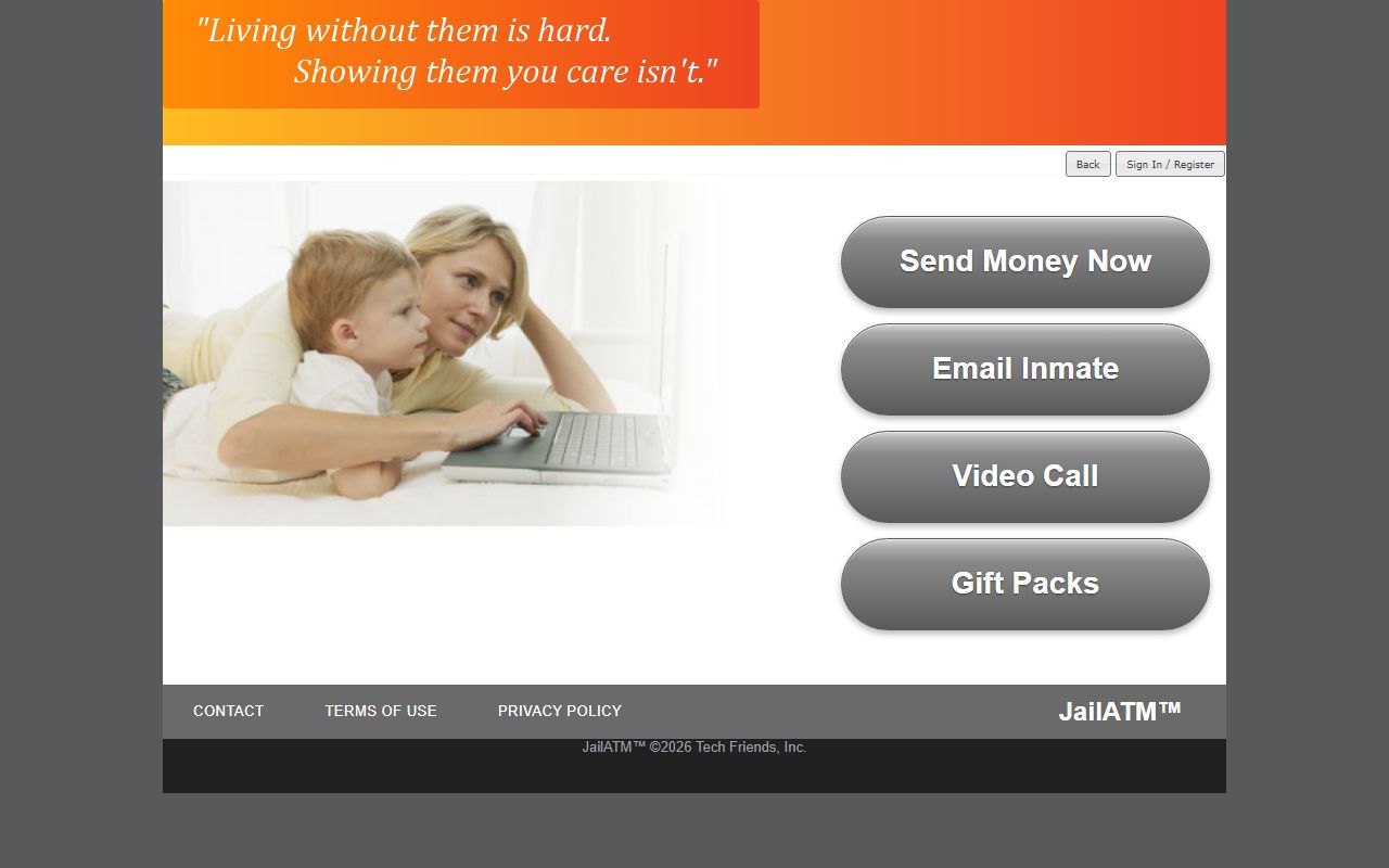 JailATM deposit portal that does not handle Major County probate or court fees